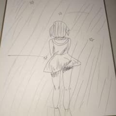 手描きイラスト オリジナル 女の子 星空のサムネイル