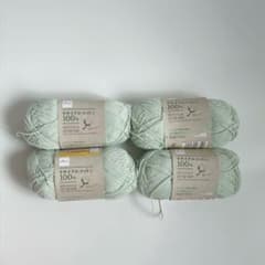 DAISO リサイクルコットン ミントグリーン 4玉セットのサムネイル
