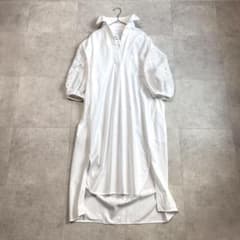 ティッカ TICCA 袖レース スキッパー シャツワンピース パフスリーブ ティッカ TICCA 袖レース スキッパー シャツワンピース パフスリーブ