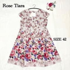 Rose Tiara タグ付未使用 花柄ワンピース 42 LL 大きいサイズ - メルカリ