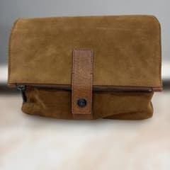 BRUNELLO CUCINELLI スエードレザー ポーチバッグ ブラウン