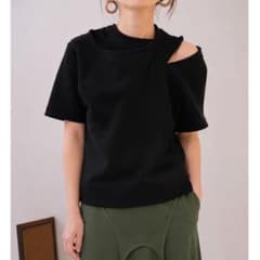 jonnlynx ジョンリンクス アシンメトリー スウェット トップス ブラック jonnlynx ジョンリンクス アシンメトリー スウェット トップス