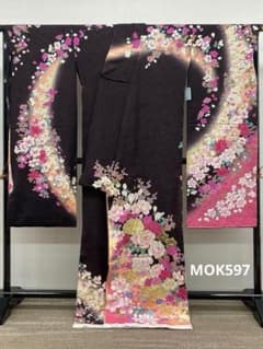 振袖 桂由美 仮絵羽 刺繍 金彩 銀彩 正絹 未仕立て品 八掛付き MOK597