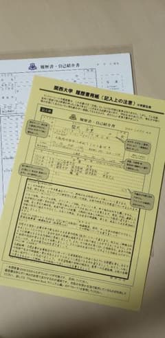 関西大学　履歴書自己紹介書のサムネイル