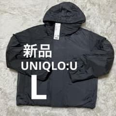 新品タグ付】UNIQLO U パフテックパーカ L ダークグレー 撥水 25s 