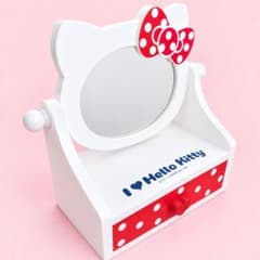 Hello Kitty 木製卓上ミラー付き収納ボックス