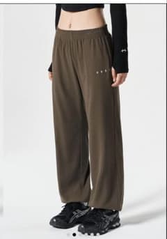 hdex Ribbed Plain Jogger Pants Khaki
