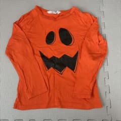 ハロウィン オレンジのパンプキンデザイン長袖Tシャツ - メルカリ