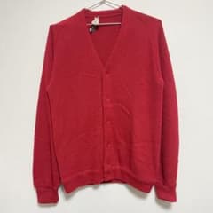 USA製 80s アクリルカーディガン レッド M