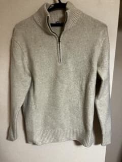 UNIQLO ハーフジップセーター ベージュ スフレヤーン