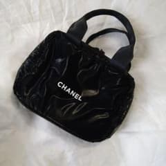 CHANEL ノベルティブラック ナイロンポーチ 約25cm 新品未使用♡CHANEL ♡ノベルティ♡ハンドブラック ナイロン大ポーチ