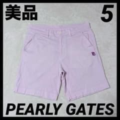 美品】PEARLY GATES ハーフパンツ ウサギ総柄 ストライプ ピンク