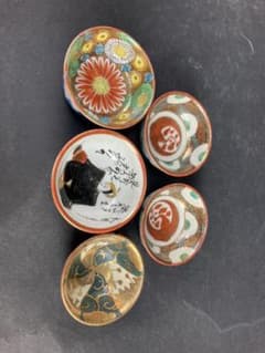 盃　九谷焼　5客　骨董品のサムネイル
