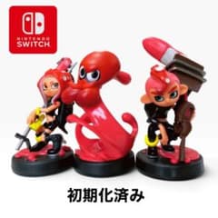 미품 amiibo 문어 소녀 문어 문어 보이 인기 3 체 세트 초기화 완료