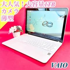 たっぷり大容量1TB❣️大人気VAIO薄型ノートパソコン✨️カメラ付き