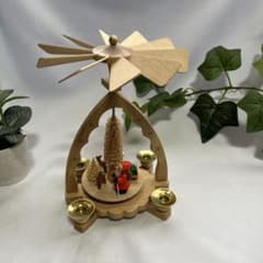 鹿と森のサンタ ドイツ製クリスマスマーピッド ドイツ製回転木馬 7インチ