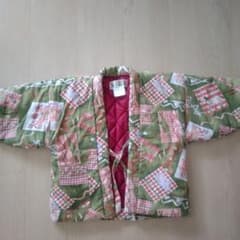 キッズ 緑色柄半纏 サイズ100cmのサムネイル