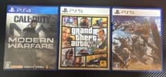 ゲームソフト3本セット PS4/PS5 グラセフ5、モンハンワイルズ、CODのサムネイル
