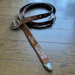 MIHARAYASUHIRO GU レザーナローベルト ブラウン 美品 - メルカリ