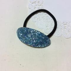 ✿髪ゴム*·˚ ༘♡A2(レジン/シェルパウダー＊blue)のサムネイル