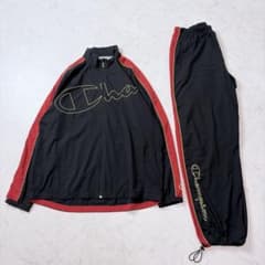 Champion セットアップ ウインドブレーカー 上下 XO ブラック×レッド Champion セットアップ ウインドブレーカー 上下 XO ブラック×レッド