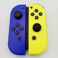 [미품 순정 완동품]닌텐도 Joy-Con 컨트롤러 깊은 파랑 노랑 1 스트랩 첨부