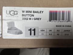 UGG アグ ミニベイリーボタン グレー 27.5cm 新品未使用