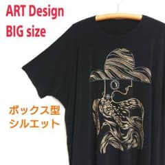 ART DESIGN アートデザイン ボックス型 ビッグシルエット 黒 Tシャツ