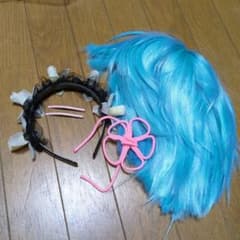 リゼロ　レム　ウィッグ　カチューシャ　ヘアピン　花飾り付きのサムネイル