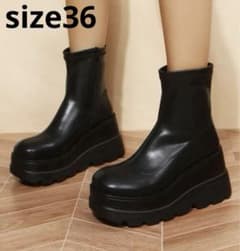 シーイン　SHEIN    完売　 ウェッジソールブーツのサムネイル