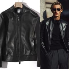 EMMETI エンメティ 羊革 ブルゾン ライダース ジャケット 46 M程