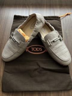 美品】TOD'S トッズ ローファー ダブルT クロコ型押し シルバー金具