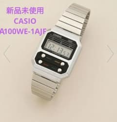 新品未使用 CASIO デジタル腕時計 シルバー A100WE-1AJF 限定のサムネイル