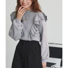 新品】titivate デザインフリルニット グレー - メルカリ