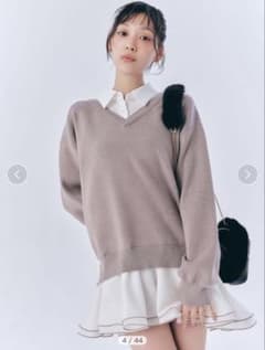 LILY BROWN【限定カラー】シャツドッキングフリルミニワンピース（MOC