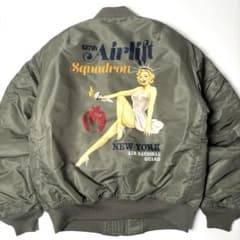 【良品】AVIREX ピンナップガール MA-1 カーキ リバーシブル XL 良品】AVIREX ピンナップガール MA-1 カーキ リバーシブル XL