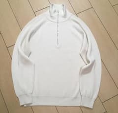 新品同様☆バトナー ハーフジップニット アイボリー 秋冬 L位 A591 