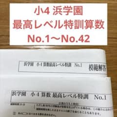 小4 浜学園　最高レベル特訓　算数　復習テスト1年分のサムネイル