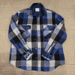 MICHAEL RICHARDS フランネルチェックシャツL ブルーブラックのサムネイル