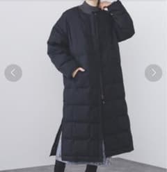 ゆっけ様専用　BEAMS HEART ノーカラー 格子 ダウンコートのサムネイル