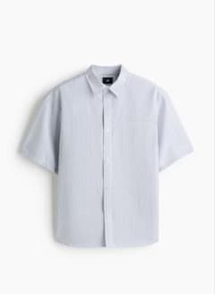 H&M ルーズフィット 半袖シアサッカーシャツ Sのサムネイル