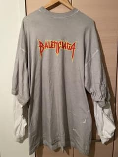 BALENCIAGA バレンシアガ メタルロゴダメージカットソー サイズ2 
