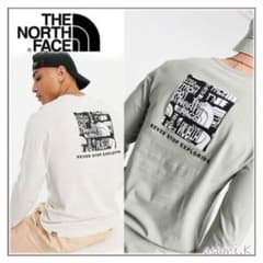 【イギリス発】THE NORTH FACE ロゴ長袖Tシャツ ホワイト Mサイズのサムネイル