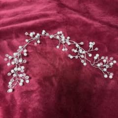 ブライダル ヘッドドレス パール ビジュー ワイヤー ヘアアクセサリーのサムネイル