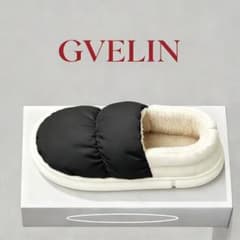 GVELIN中綿入りルーム風シューズ ムートン風ボア スリッパ サイズ：26cm