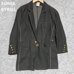 SONIA RYKIEL vintage ダークグレー ブレザーリネンジャケット - メルカリ