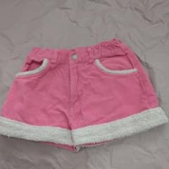 ピンク コーデュロイ ハーフパンツ ボア付きのサムネイル