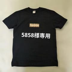 試着のみ 正規品 Supreme ロゴ Tシャツ 黒 シュプリーム＆バーバリー 