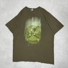 古着 00s はたけカカシ ナルト 半袖 シャツ アニメ 漫画 カーキ 