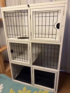 希少・廃盤品】ナチュラルワン 木製 キャットケージ 3段 ホワイト 猫